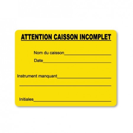 ATTENTION CAISSON INCOMPLET