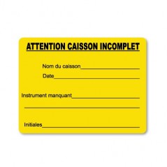 ATTENTION CAISSON INCOMPLET