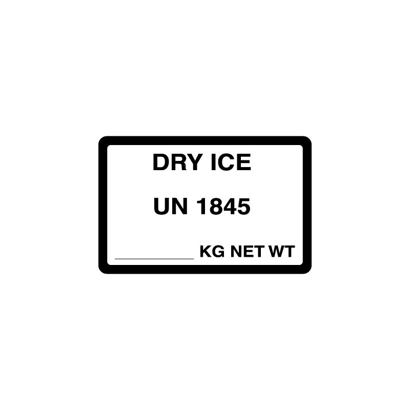DRY ICE UN 1845 / ___ KG NET WT
