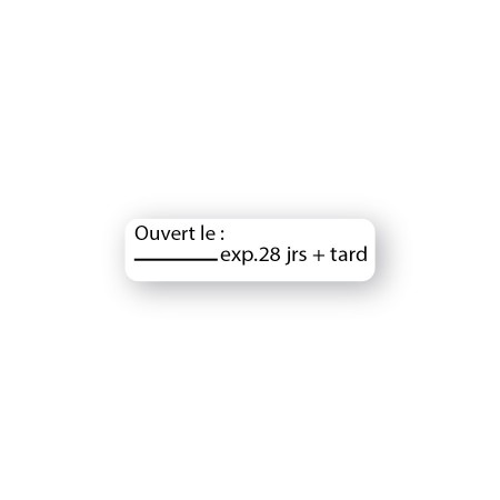 OUVERT LE -- EXP. 28 JOURS + TARD