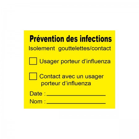 PRÉVENTION DES INFECTIONS - ISOLEMENT GOUTTELETTES/CONTACT