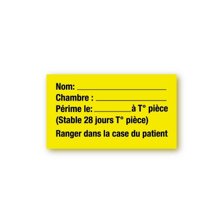 NAME / ROOM / EXPIRY ON / STABLE ROOM TEMPERATURE