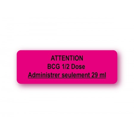 CAUTION BCG 1/2 DOSE