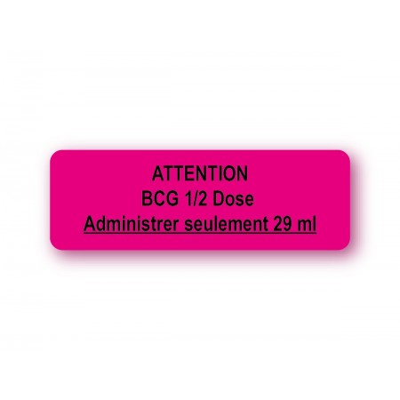 ATTENTION BCG 1/2 DOSE