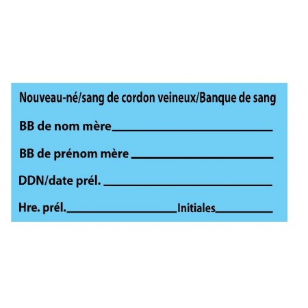 NOUVEAU-NÉ / SANG DE CORDON VEINEUX / BANQUE DE SANG