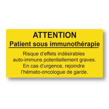 CAUTION Patient under immunotherapy