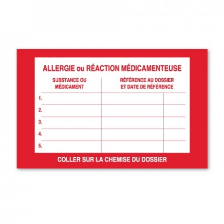 ALLERGIE OU RÉACTION MÉDICAMENTEUSE