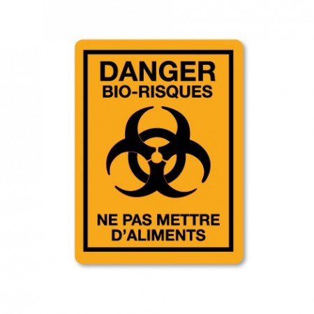 DANGER BIO-RISQUES - NE PAS METTRE D'ALIMENTS