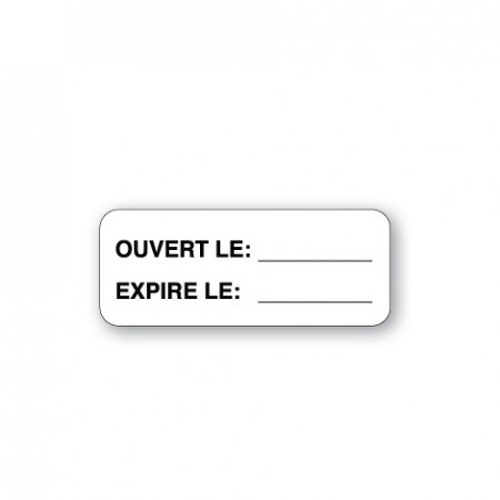 OUVERT LE / EXPIRE LE