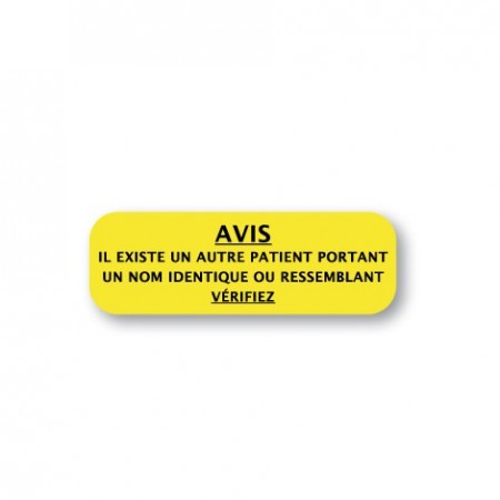 AVIS : IL EXISTE UN AUTRE PATIENT (NOM IDENTIQUE)